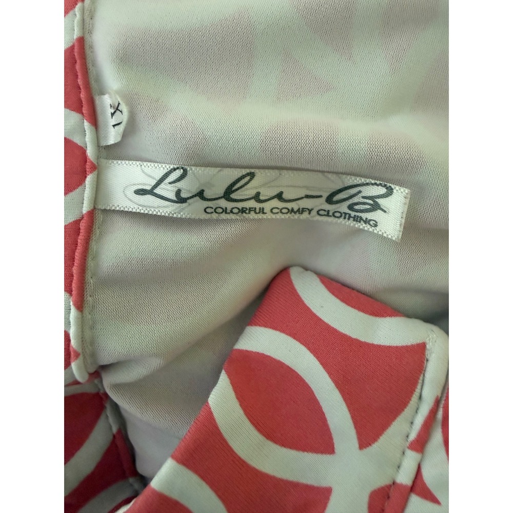 Lulu-B Dress Womens 1X Pink Excellent Sleeveless Geometric Split Neck Pocket - Picture 3 of 8